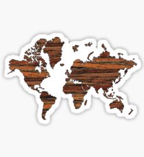 Wooden World Map Sticker
