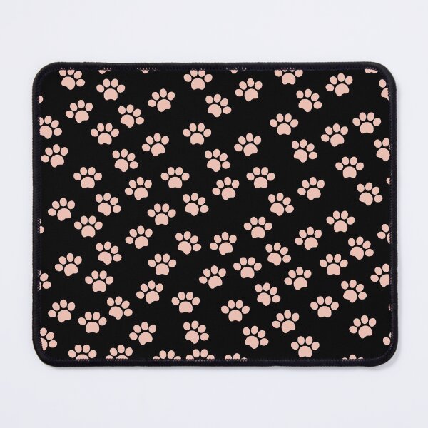 Item preview, Pink Dog Paw Pattern in Black Background designed and sold by SMillustrations.