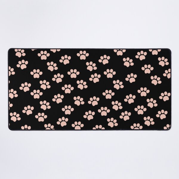 Item preview, Pink Dog Paw Pattern in Black Background  designed and sold by SMillustrations.