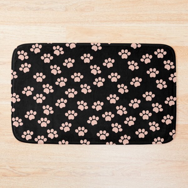 Item preview, Pink Dog Paw Pattern in Black Background  designed and sold by SMillustrations.