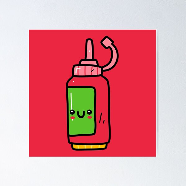 Item preview, Kawaii Cute Ketchup bottle designed and sold by zenpatterns.