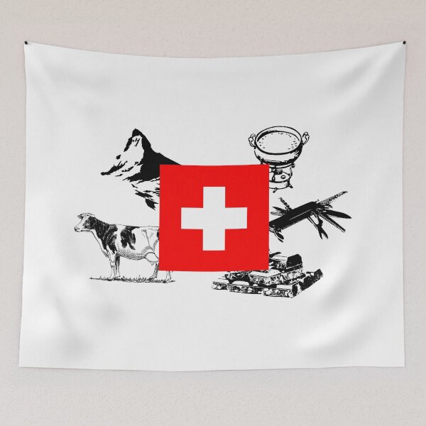 Item preview, typical swiss things switzerland flag designed and sold by artirio.