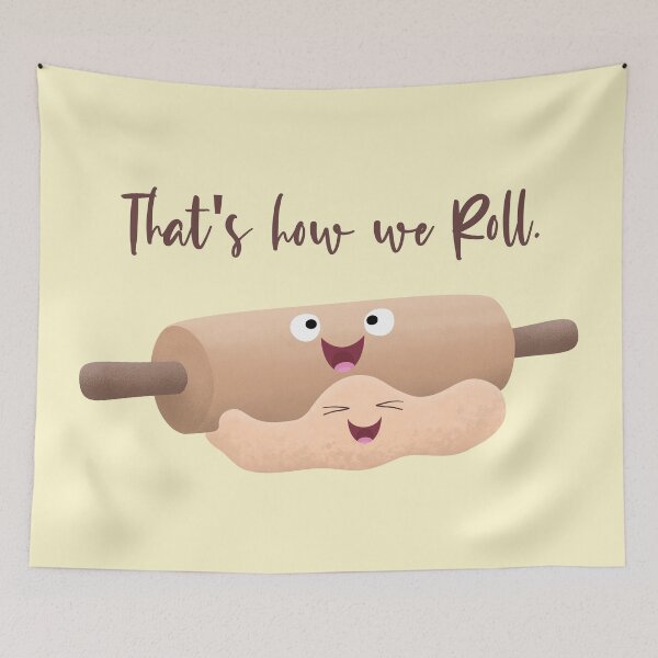 Item preview, Cute rolling pin and dough cartoon humour designed and sold by FrogFactory.