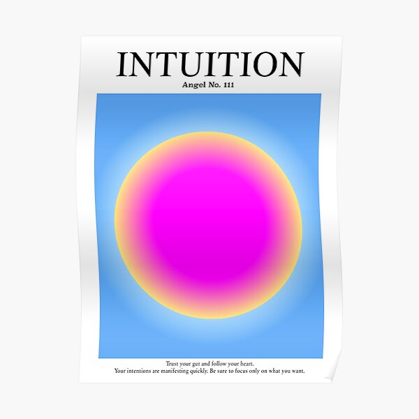 Gradient Angel Numbers: Angel Number 111 - Intuition (Magenta & Cyan) Poster
