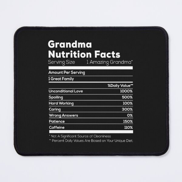 Item preview, Grandma Nutritional Facts Great Family Unconditional Love Spoiling Hard Working Caring designed and sold by Barrieuboutique.