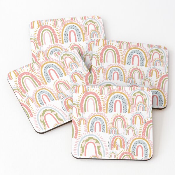 Item preview, cute boho rainbow pattern white designed and sold by ArtInPi.