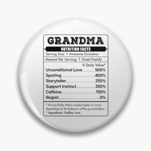 Item preview, Grandma Nutritional Facts Unconditional Love Spoiling Storyteller Support Instinct  designed and sold by jamesshop079.