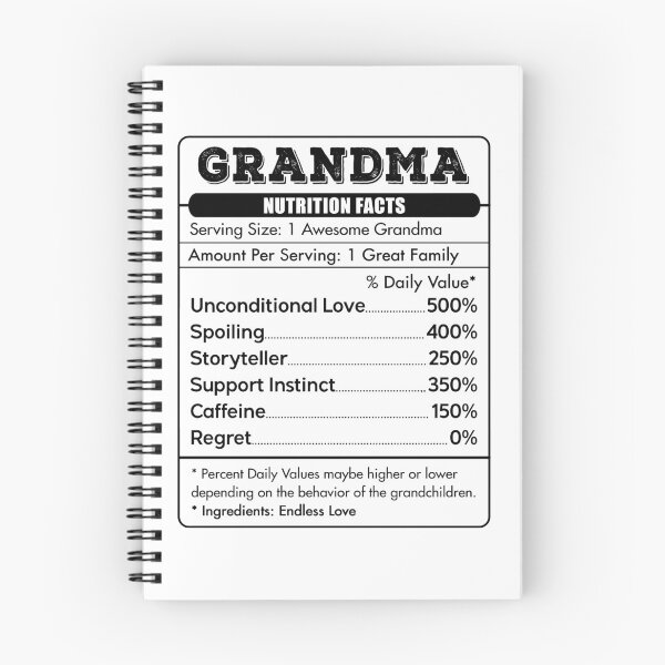 Item preview, Grandma Nutritional Facts Unconditional Love Spoiling Storyteller Support Instinct  designed and sold by jamesshop079.