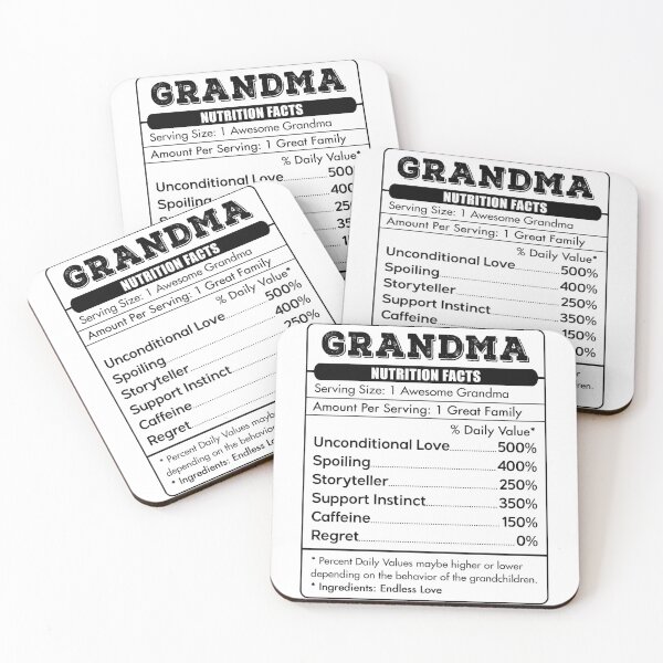 Item preview, Grandma Nutritional Facts Unconditional Love Spoiling Storyteller Support Instinct  designed and sold by jamesshop079.