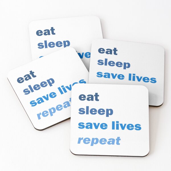 Item preview, eat sleep save lives repeat blue designed and sold by artirio.