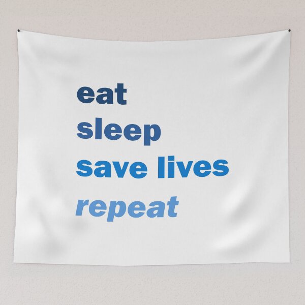 Item preview, eat sleep save lives repeat blue designed and sold by artirio.