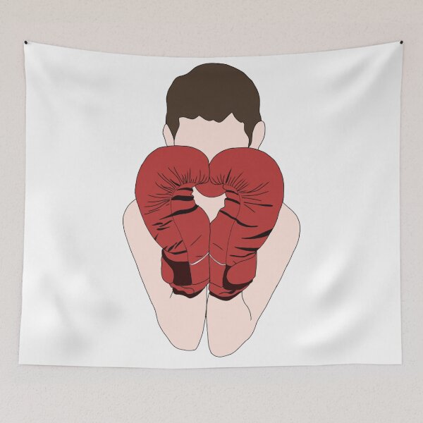 Item preview, Boxer with Red Gloves - boxer wearing gloves designed and sold by Mrs-PenLine.