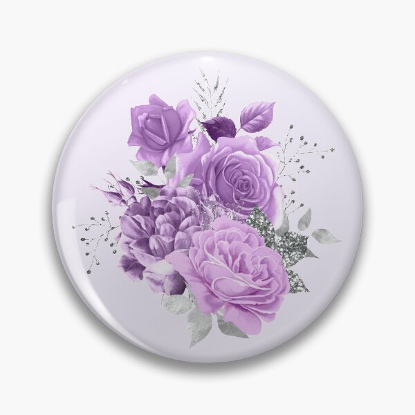 Item preview, Purple Rose Mauve Flowers Silver Leaves Glitter Bouquet designed and sold by Simplyy  Unique.