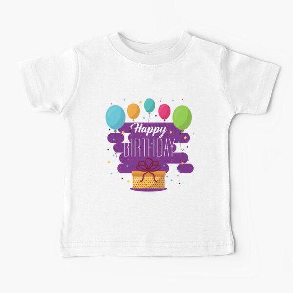 Item preview, Happy birthday with a gift box and balloons. designed and sold by Hinny8.