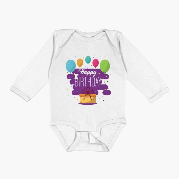 Item preview, Happy birthday with a gift box and balloons. designed and sold by Hinny8.