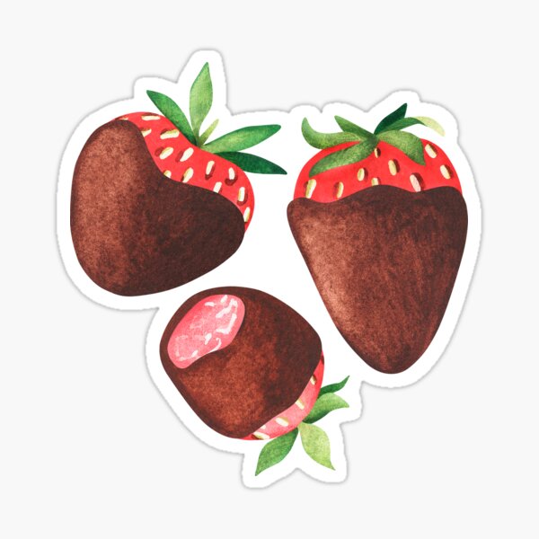 Printed luggage tag Kitchen Art Wall Decor Strawberries Melted Chocolate Confectionery Fruit Sweet Delicacies Protect personal privacy Brown Red W2.7 x L4.6 
