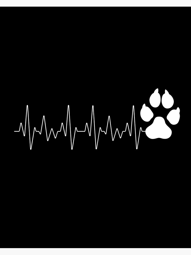 "Dog heart Beat Design Live for your Pets" Poster for Sale by