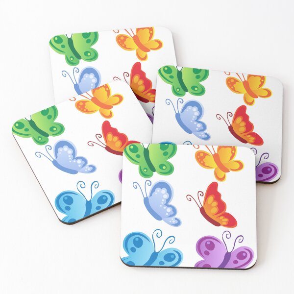 Item preview, BEAUTIFUL GREEN, BLUE, PINK , RED AND YELLOW FLORAL BUTTERFLIES designed and sold by Hinny8.