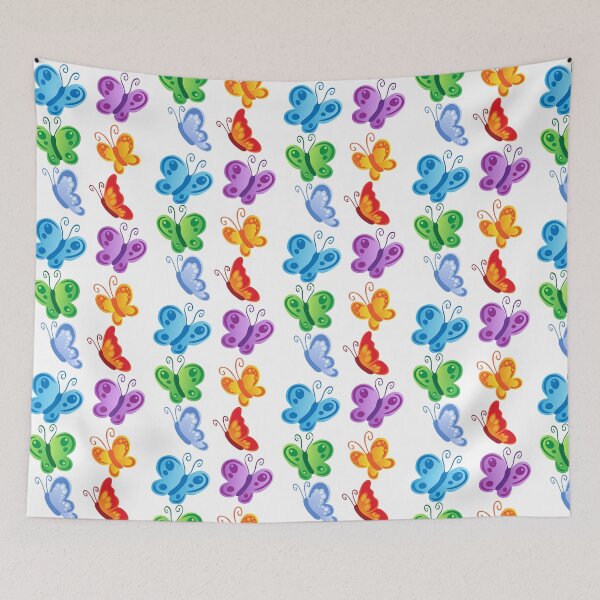 Item preview, BEAUTIFUL GREEN, BLUE, PINK , RED AND YELLOW FLORAL BUTTERFLIES designed and sold by Hinny8.