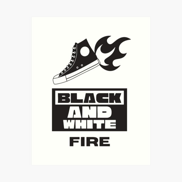 Black and White fire Art Print