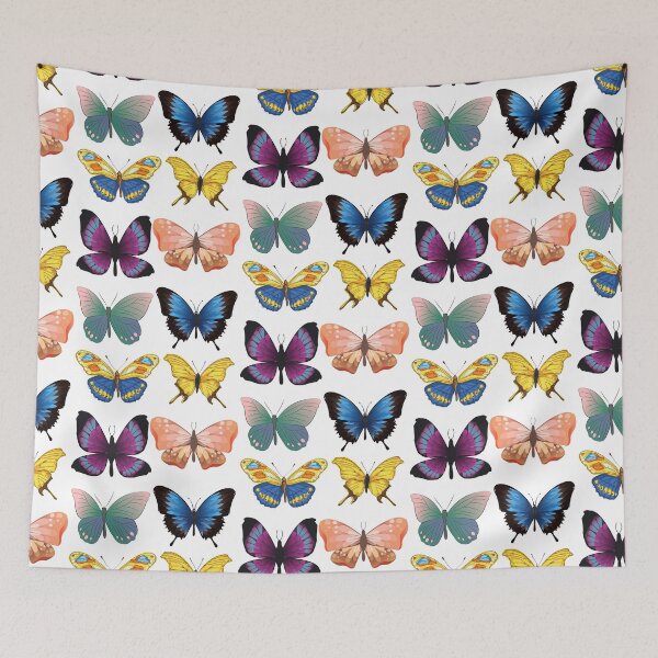 Item preview, BEAUTIFUL GREEN, BLUE, PINK , RED AND YELLOW FLORAL BUTTERFLIES designed and sold by Hinny8.