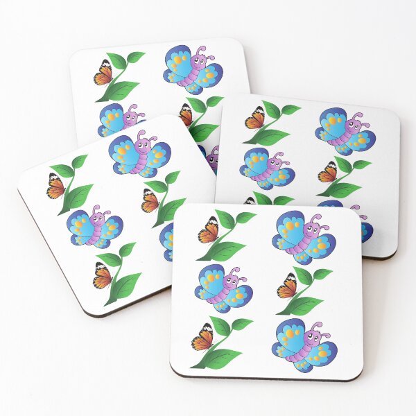 Item preview, BEAUTIFUL GREEN LEAVES AND BLUE FUNNY FLORAL BUTTERFLIES designed and sold by Hinny8.