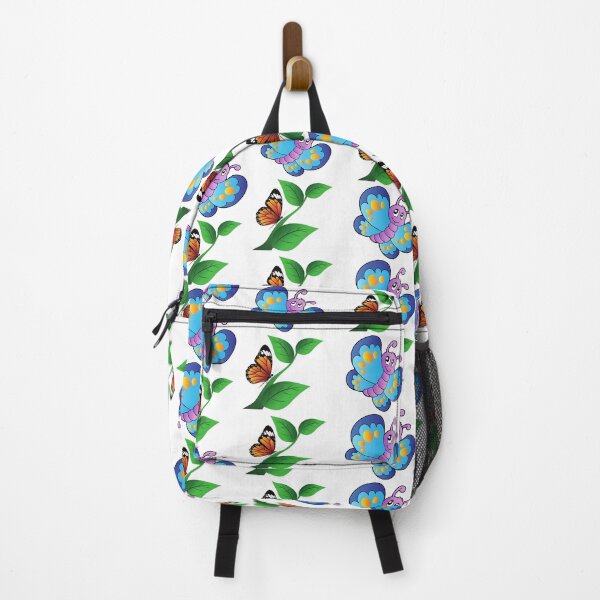 Item preview, BEAUTIFUL GREEN LEAVES AND BLUE FUNNY FLORAL BUTTERFLIES designed and sold by Hinny8.