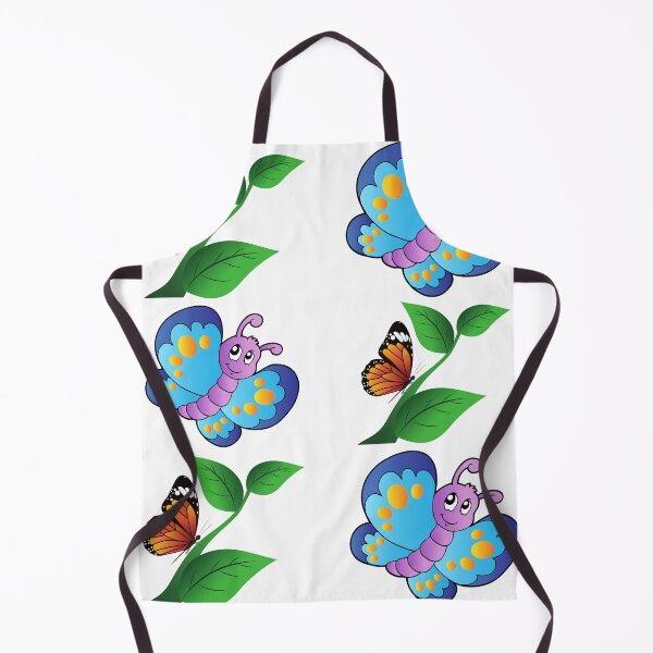 Item preview, BEAUTIFUL GREEN LEAVES AND BLUE FUNNY FLORAL BUTTERFLIES designed and sold by Hinny8.
