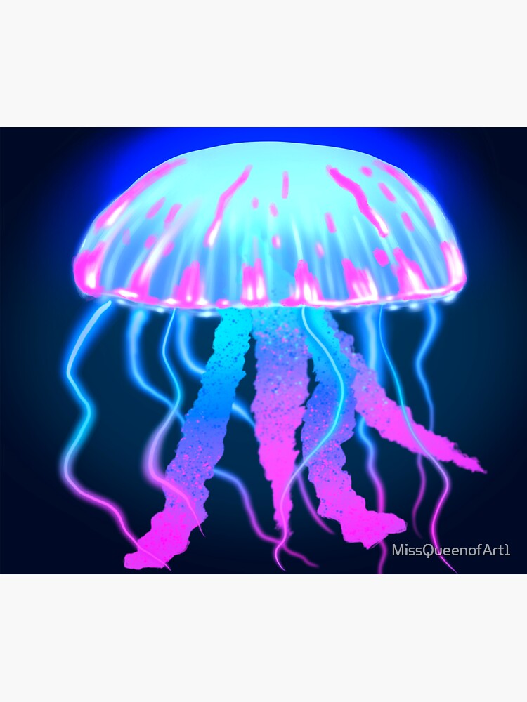 "Glowing jellyfish " Sticker for Sale by MissQueenofArt1 Redbubble