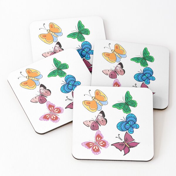 Item preview, BEAUTIFUL GREEN, BLUE, PINK , RED AND YELLOW FLORAL BUTTERFLIES designed and sold by Hinny8.