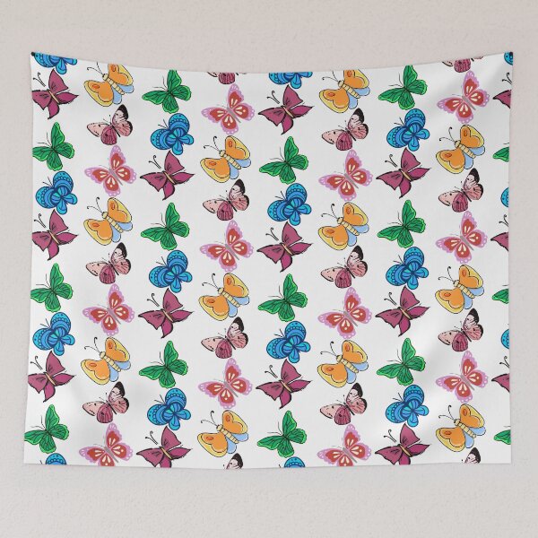 Item preview, BEAUTIFUL GREEN, BLUE, PINK , RED AND YELLOW FLORAL BUTTERFLIES designed and sold by Hinny8.