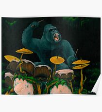Gorilla-Dschungel-Trommeln Poster