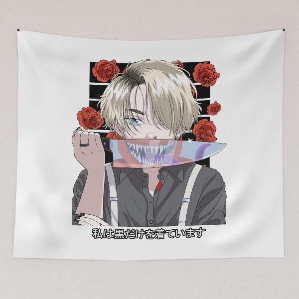 Item preview, Goth Anime Handsome Boy Gothic Japanese Vaporwave Aesthetic designed and sold by Nosek1ng.