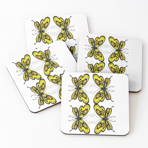 Item preview, BEAUTIFUL  YELLOW FLORAL BUTTERFLIES designed and sold by Hinny8.