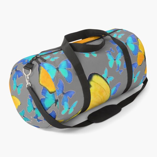 Item preview,   BLUE-YELLOW SPRING BUTTERFLIES GREY PATTERNS designed and sold by sharlesart.