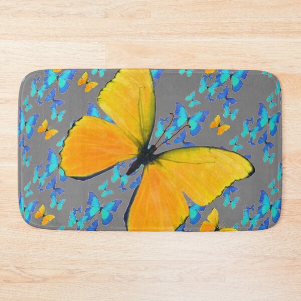 Item preview,   BLUE-YELLOW SPRING BUTTERFLIES GREY PATTERNS designed and sold by sharlesart.