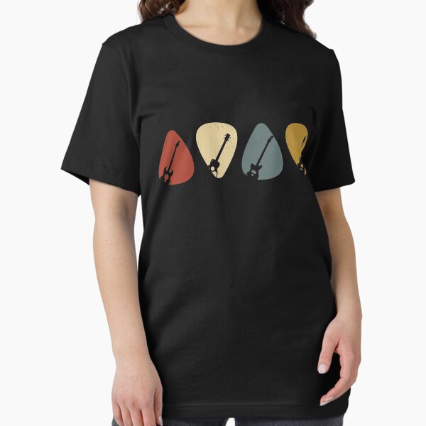 Vista previa del artículo con la obra «Guitar Pick Retro para guitarrista Retro Vintage T-Shirt», diseñado y vendido por youssefattigui.