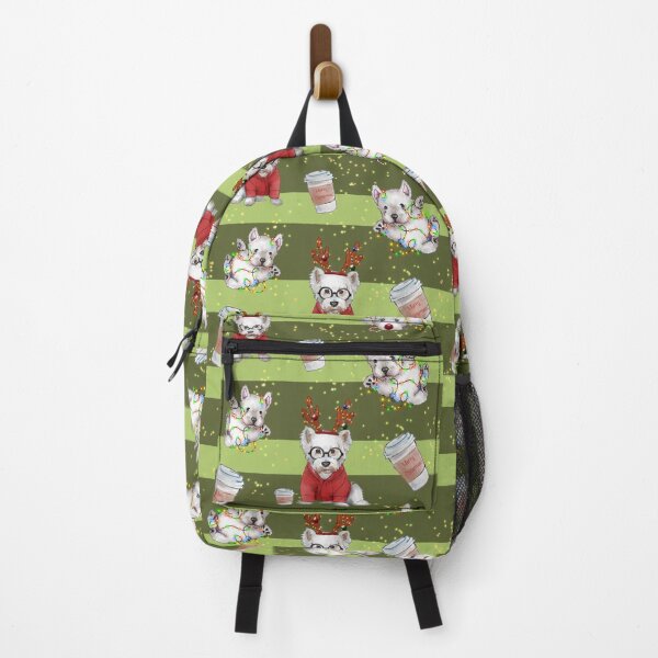 Item preview, Christmas Westies green pattern designed and sold by ArtInPi.