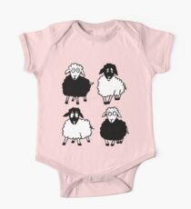 New Zealand four cartoon sheeps having a chat One Piece - Short Sleeve
