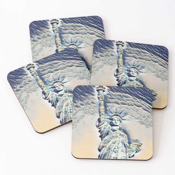 Item preview, The Statue of Liberty and The Great Wave off Kanagawa MASHUP designed and sold by CristalleLisa.