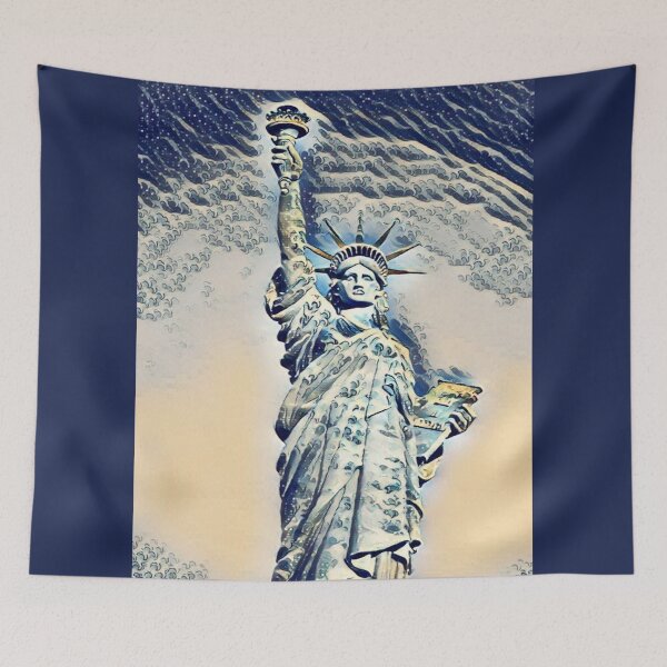 Item preview, The Statue of Liberty and The Great Wave off Kanagawa MASHUP designed and sold by CristalleLisa.