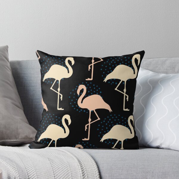 Item preview, Pink Flamingos and Blue Dotted Sunset Pattern designed and sold by Trinket-Trickster.