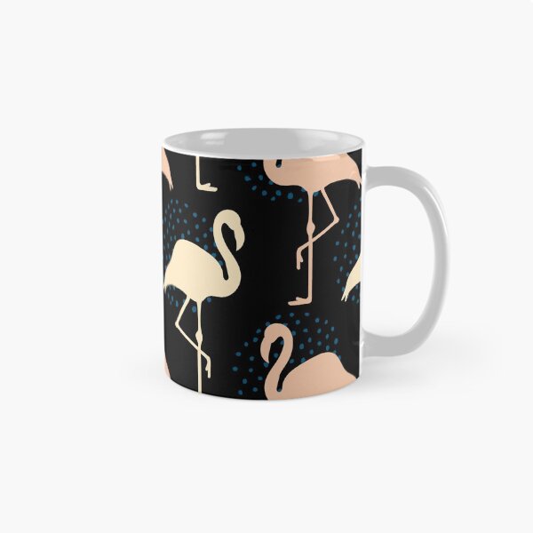Item preview, Pink Flamingos and Blue Dotted Sunset Pattern designed and sold by Trinket-Trickster.