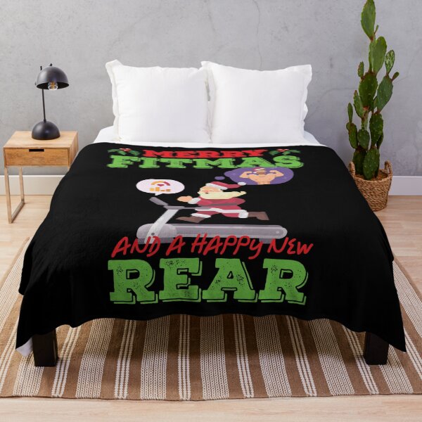 Item preview, Merry Fitmas And A Happy New Rear Funny Holiday Workout tee designed and sold by theodoros20.