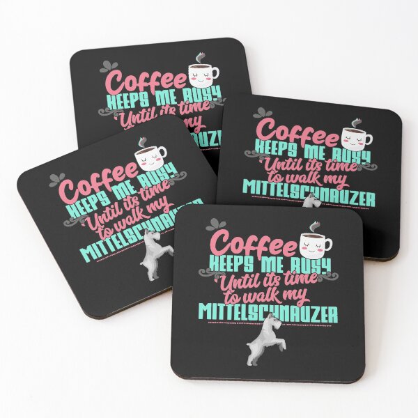 Artikelvorschau, Womens Coffee hält mich beschäftigt, bis es Zeit zum Laufen ist Mittelschnauzer-Print entworfen und verkauft von theodoros20.