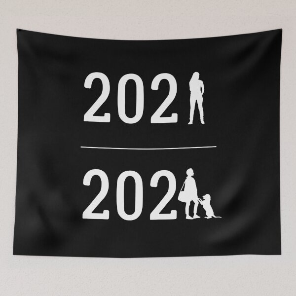 Item preview, New Year 2022 Woman with a dog designed and sold by trendingatees.
