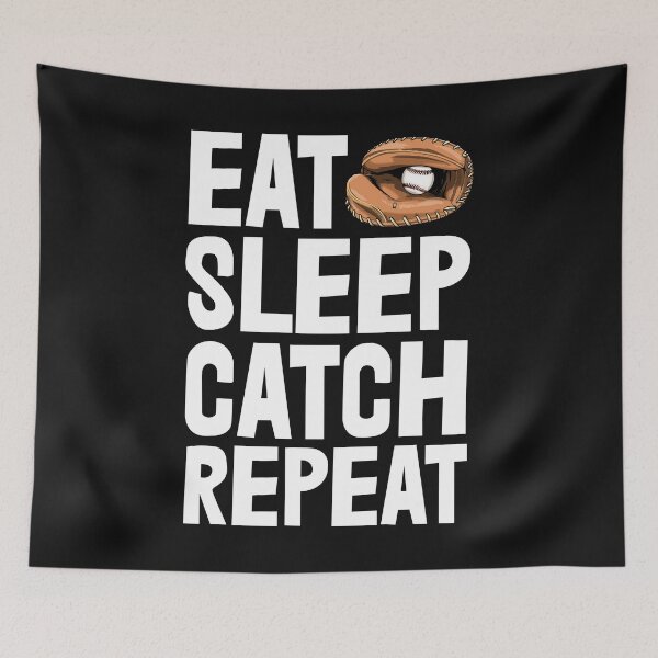 Item preview, Eat Sleep Catch Repeat Baseball designed and sold by Bendthetrend.