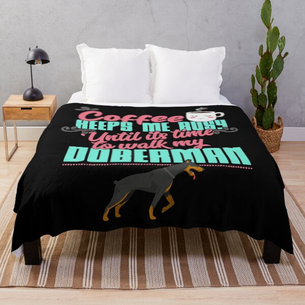 Item preview, Womens Coffee Keeps Me Busy Until Its Time To Walk My Doberman graphic designed and sold by theodoros20.