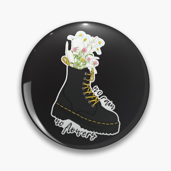 Item preview, No rain no flowers black boots   designed and sold by HappyStashByTsh.