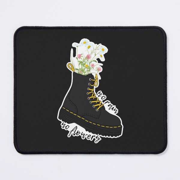 Item preview, No rain no flowers black boots   designed and sold by HappyStashByTsh.